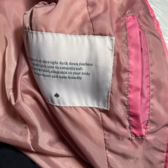 kate spade white puffa coat in shiny and matte nylon with faux fur collar - Picture 6 of 10